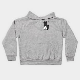 Small Black Cat asks R U OK Kids Hoodie